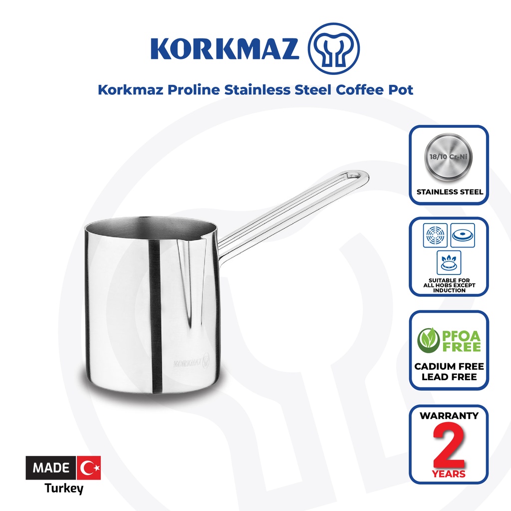 Korkmaz 316 Stainless Steel Turkish Coffee Pot Stove Top Coffee Maker