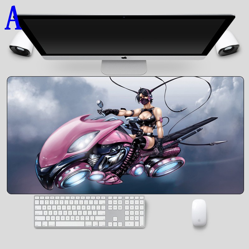 Large 60x30cm Cool Locomotive Gaming Mouse Pad Sexy Girl Locking