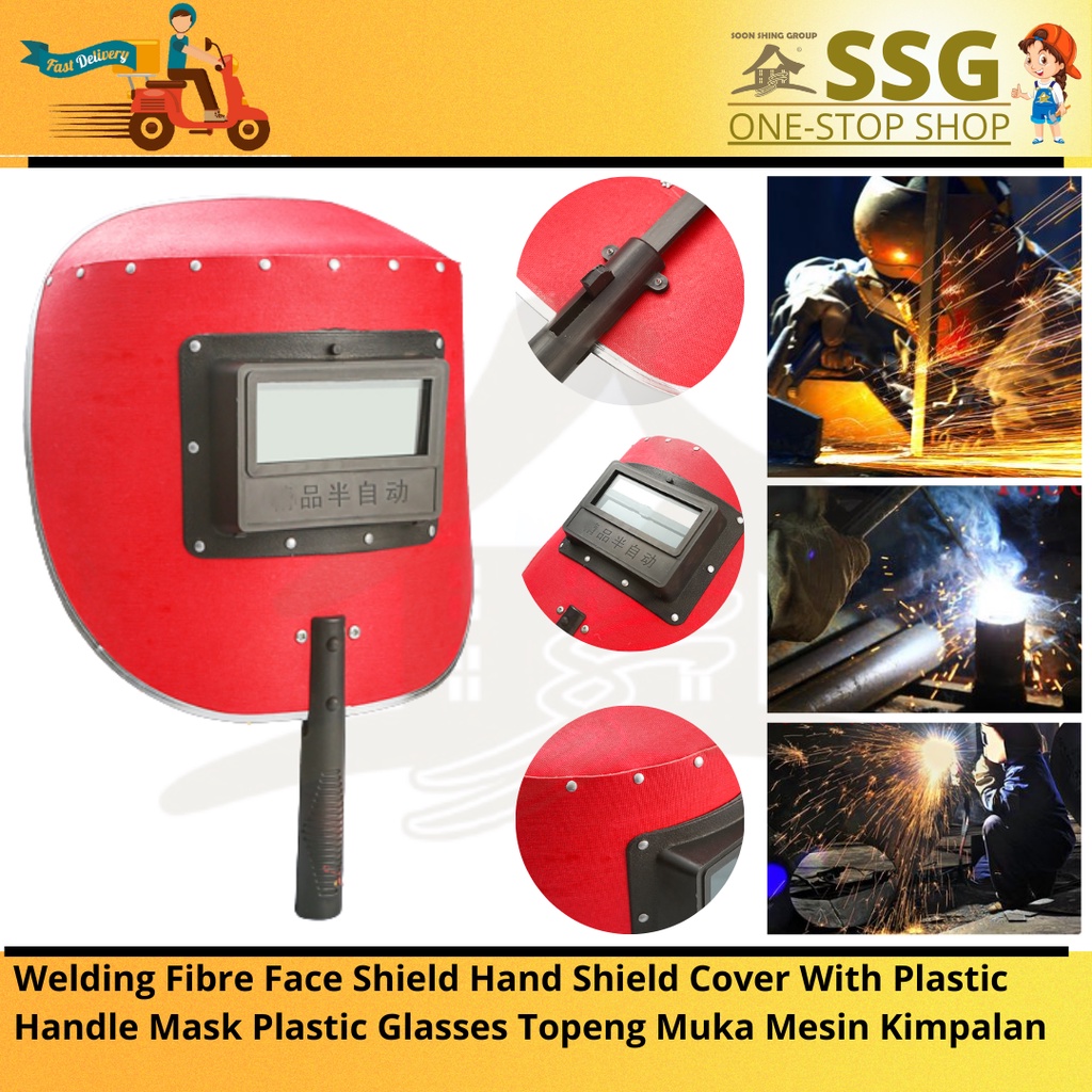 Welding Fibre Face Shield Hand Shield Cover With Plastic Handle Mask