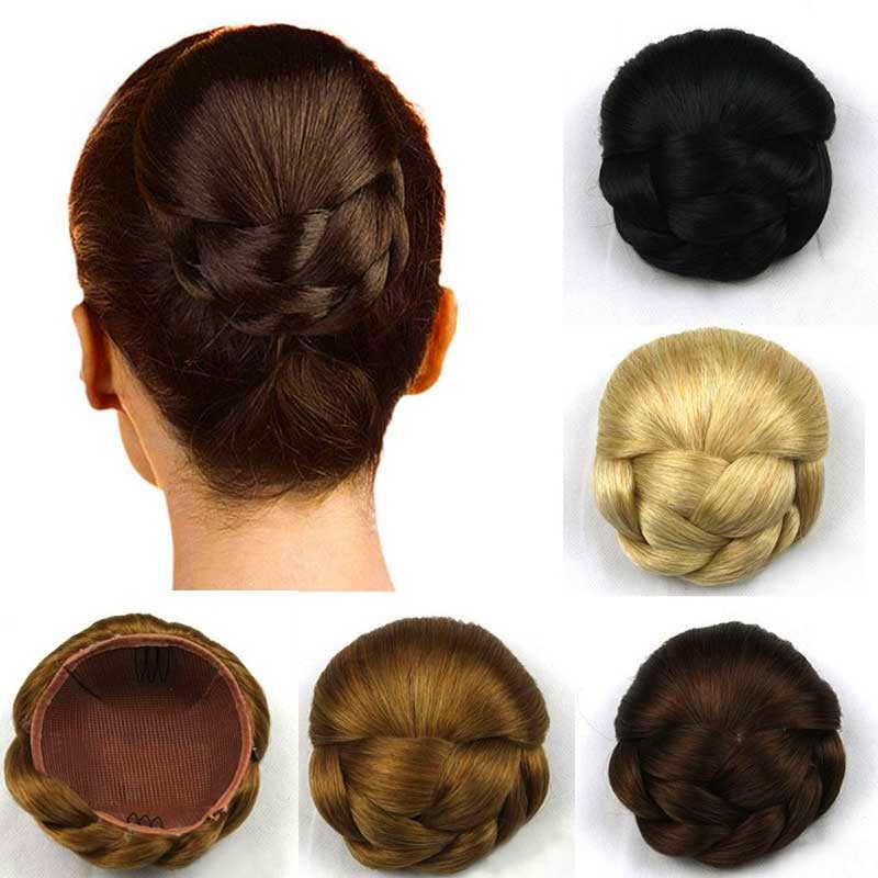 Womens Chignon Hairstyle Hair Extension Black Brown Updo Hair