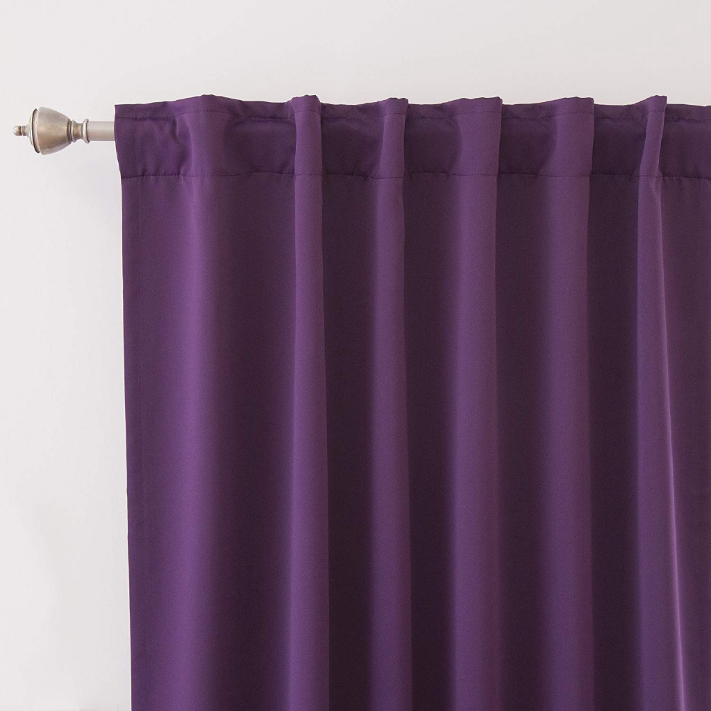 Rod Pocket Back Tab Blackout Curtains For Bedroom LivingRoom Thermal Insulated Room Darkening Purple Curtains Shopee Malaysia
