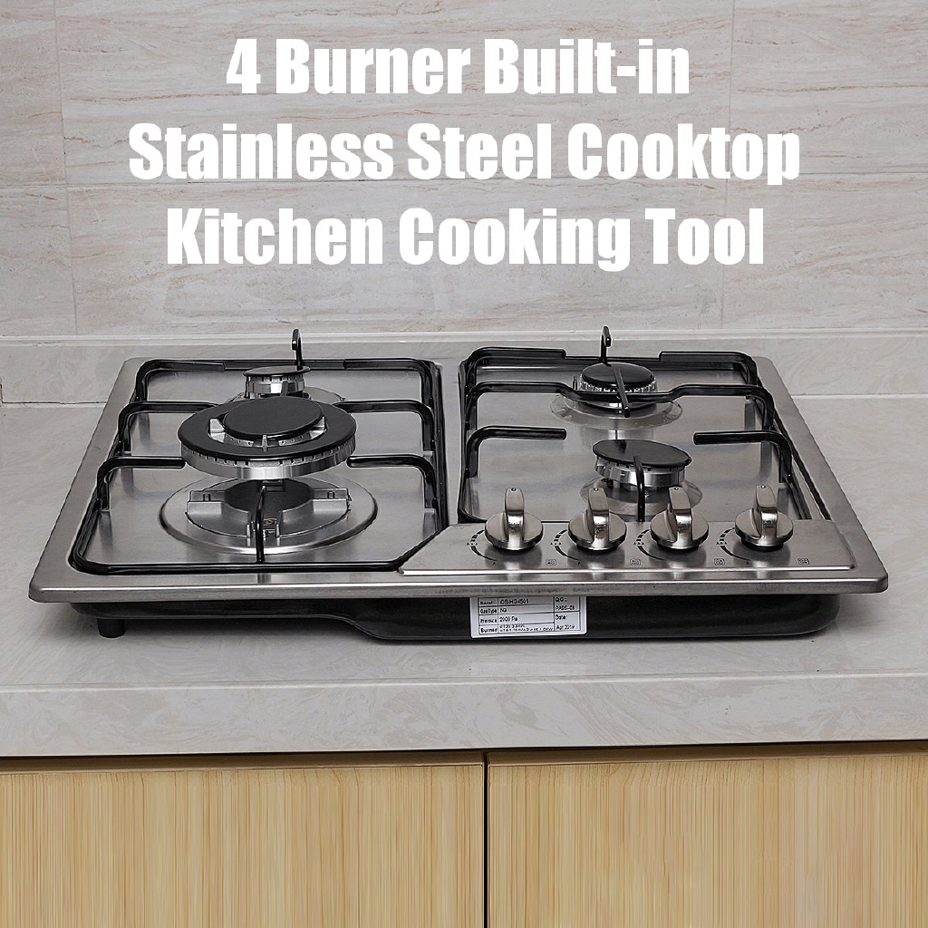 4 Burner Builtin Cooktop Stainless Steel Gas Stoves Natural Gas Hob