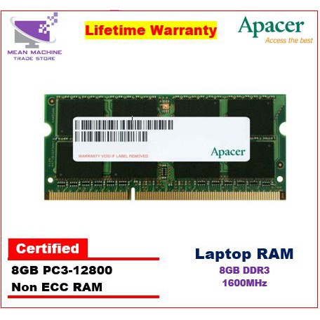 Apacer Laptop Ram Ddr4 Ddr3 16gb Ram So Dimm Gaming Ram 2666mhz 30mhz For Mac Windows Shopee Malaysia