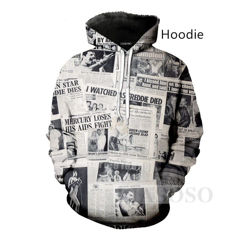 newspaper print hoodie
