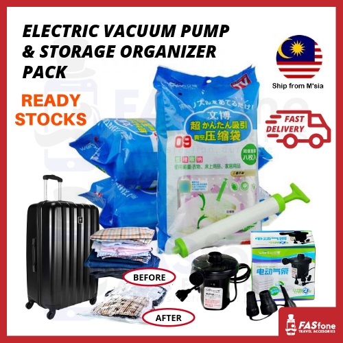 8 Vacuum Bag Compression Bag Storage Bag Pump Luggage Travel Space