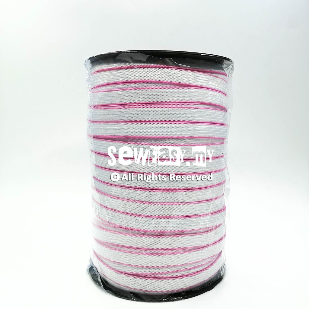 120ela 10mm Getah Garis Pink Elastic Band Pink Edge 120ela 10mm Getah Garis Pink Elastic Band Pink Edge