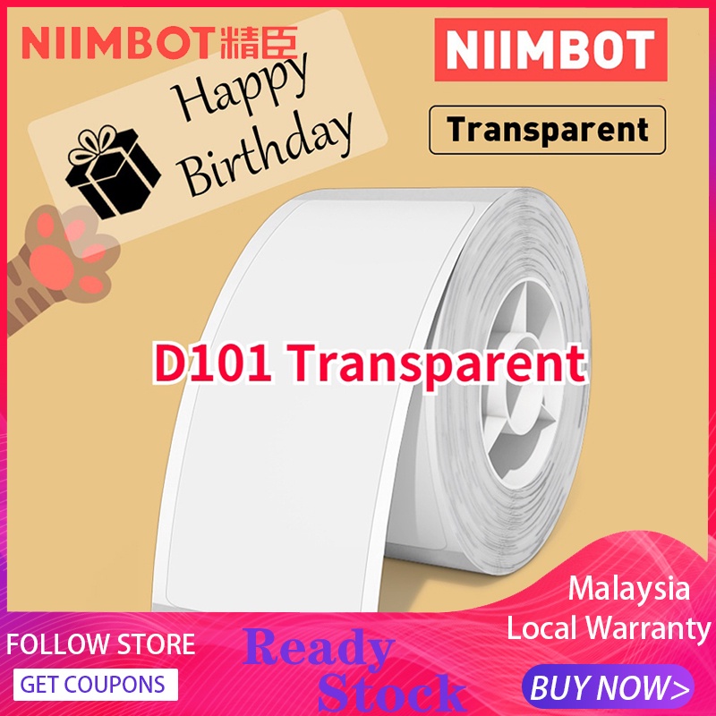 Niimbot D101 Label Paper Transparent Label Sticker For NIIMBOT D11 D110 ...