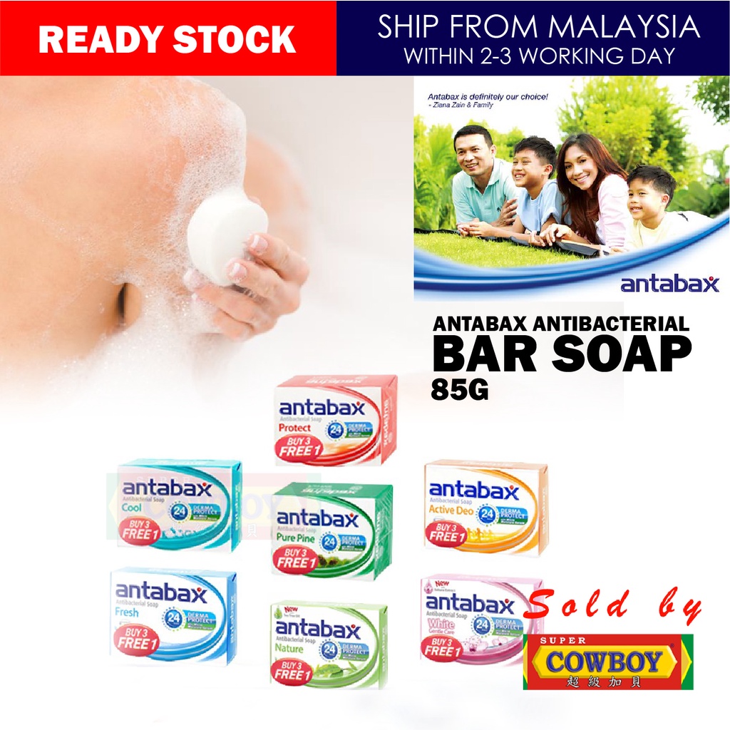 Antabax Antibacterial Bar Soap 4x85g Sabun Buku Mandi Bath Soap