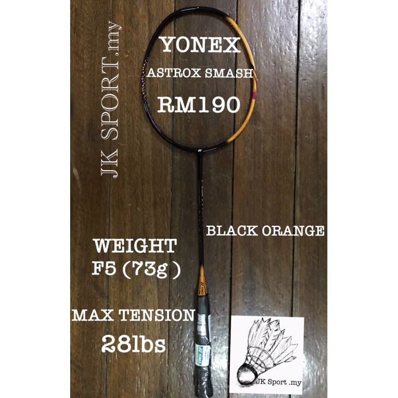 YONEX ASTROX SMASH ( BLACK ORANGE ) BADMINTON RACKET Shopee Malaysia