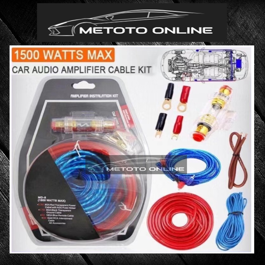 AMP CABLE KIT AMPLIFIER WIRING SET CAR AUDIO SUBWOOFER AMPLIFIER