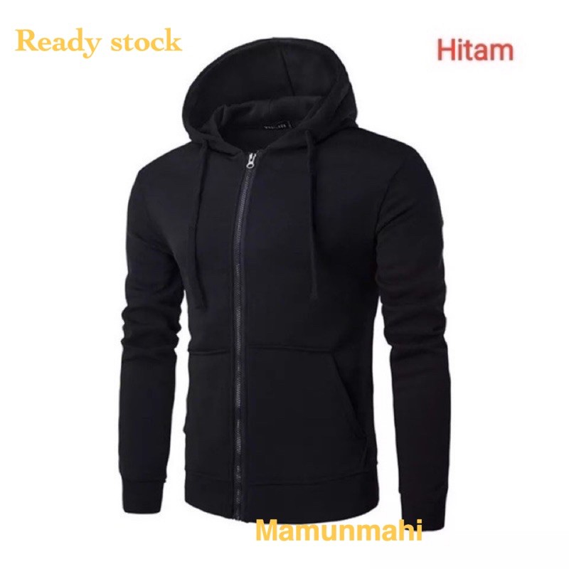 ?? [?-???] Hoodies Unisex Long Sleeve Solid Zipper Sweatshirts Meron/Black/Gray/Dark Blue