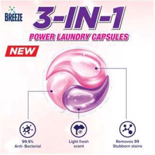 Breeze 3 In 1 Laundry Capsules 1 PIECE CAPSULE( Sakura Blossom ...