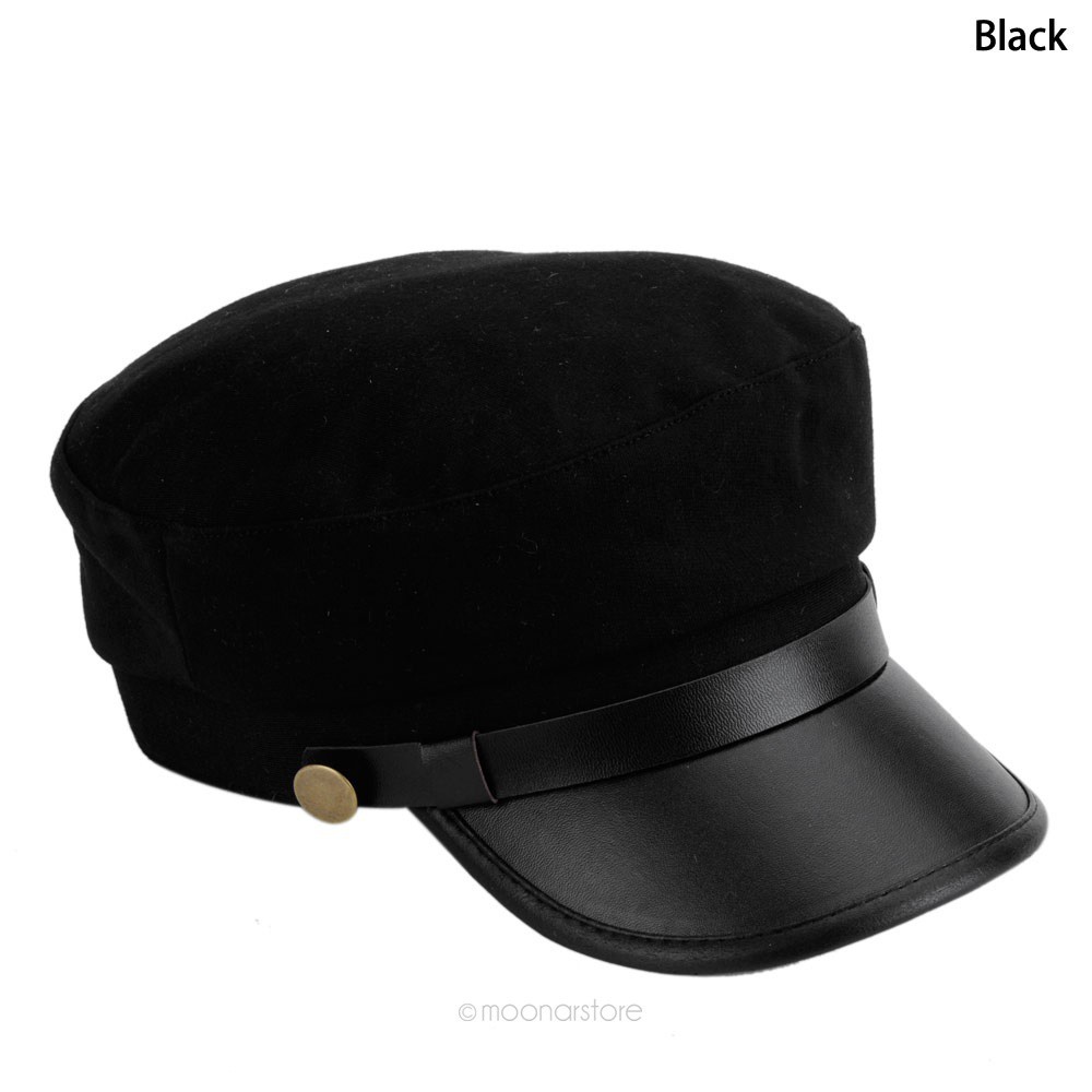 leather cadet cap