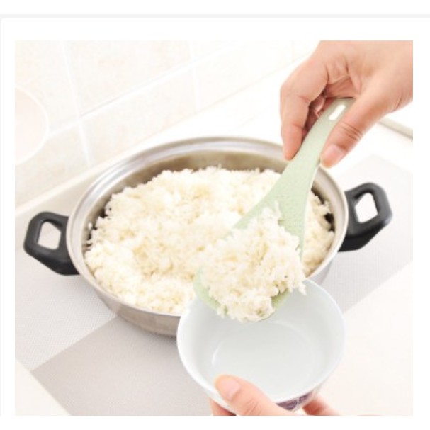 AFABE Non Stick Wheat Straw Plastic Spoon Rice Rice Cooker Shovel Kitchen Tool Kitchen Utensil Beige 
