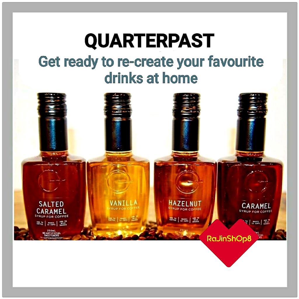 QUARTERPAST Coffee Syrup Assorted Flavors Vanilla / Caramel / Salted