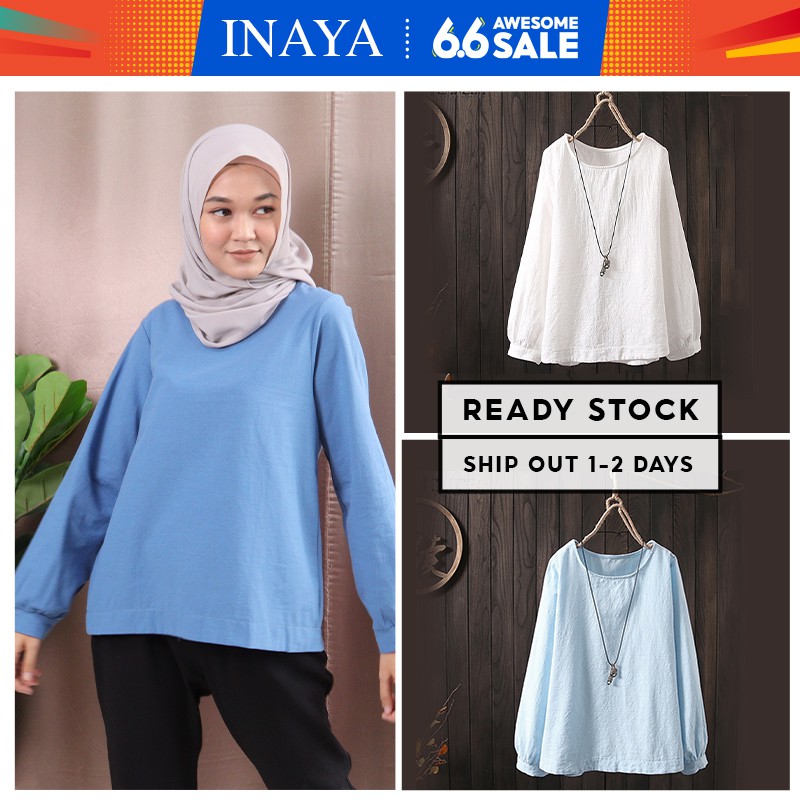 ReadyStock INAYA Blouse Women Women Casual Long Sleeve 