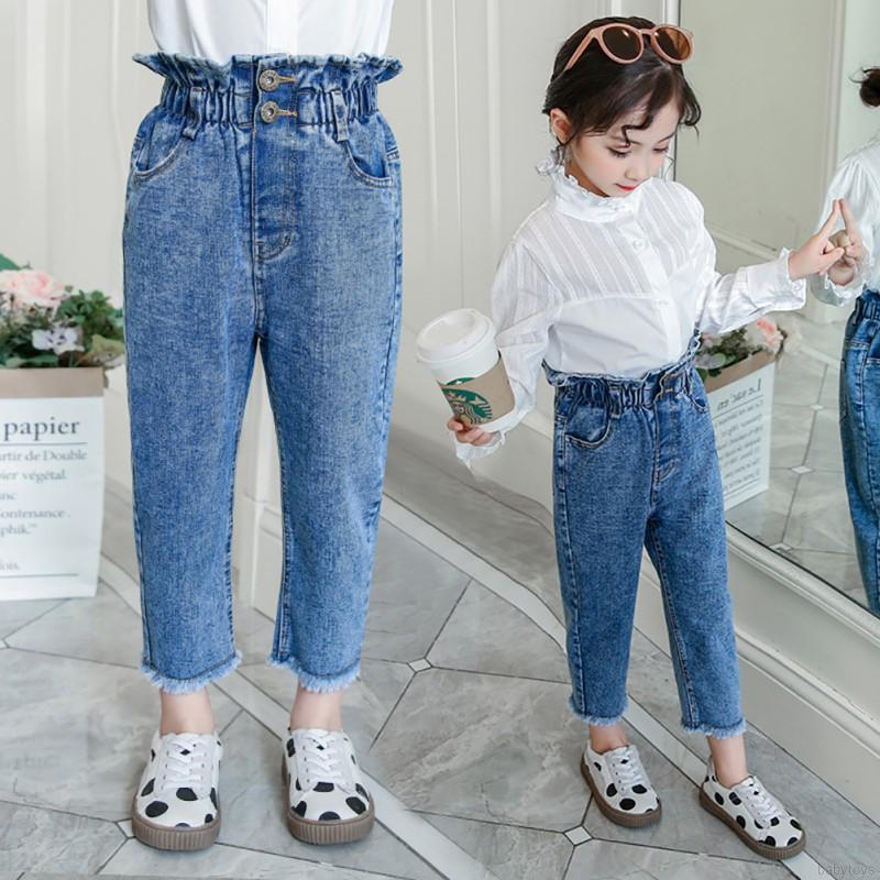 girls elastic waist jeans