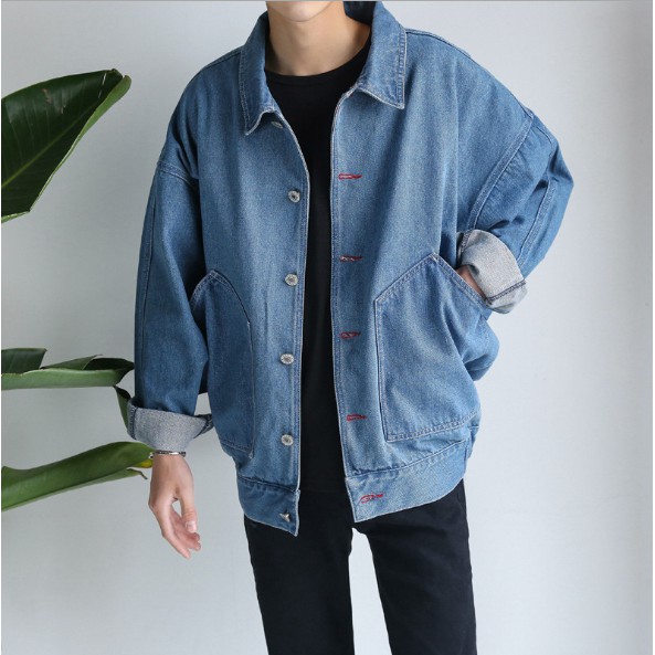 S-3XL New Korean Denim Jacket Youth Men's Denim Jacket Loose Shirt ...