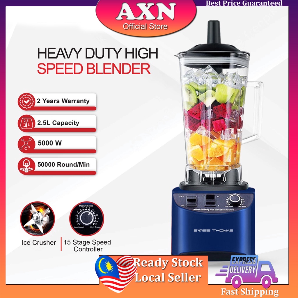 AXN Heavy Duty High Speed Blender 2.5L 5000W 50000Round/Min Ice Crusher Pengisar Fruits Nuts