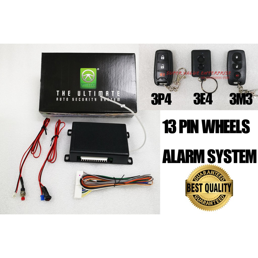 Wheels 13pin Alarm Vehicle Security System Alarm System 3 Model Remote Control Shopee Malaysia