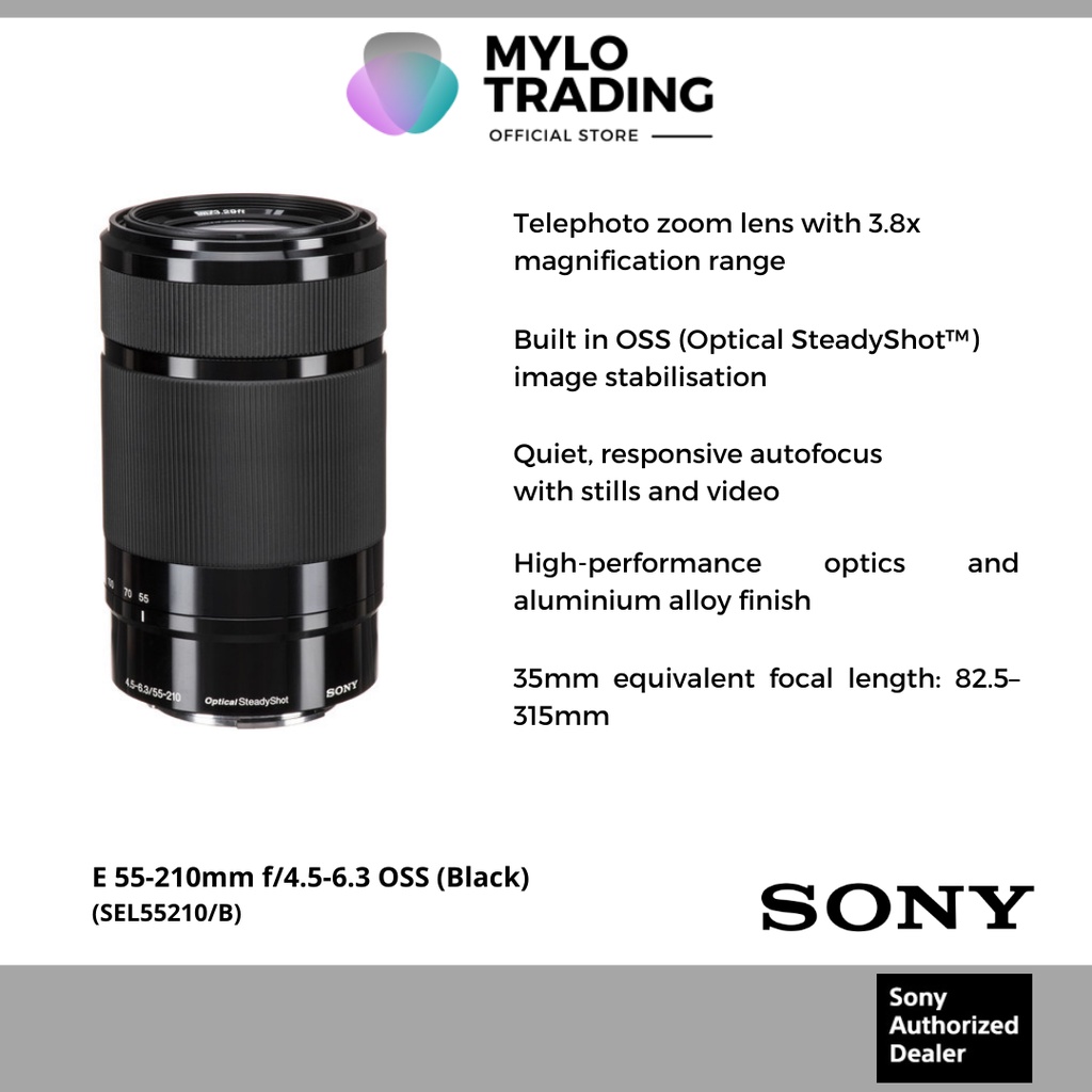 Sony E 55-210mm f4.5-6.3 OSS Lens - SEL55210/B (For Sony A6400 / A6500 /  A6600 / ZV-E10 )