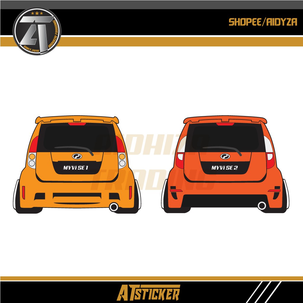 Car Sticker Perodua Rear View Stiker Gambar Kereta Myvi Tempah No Plat ...