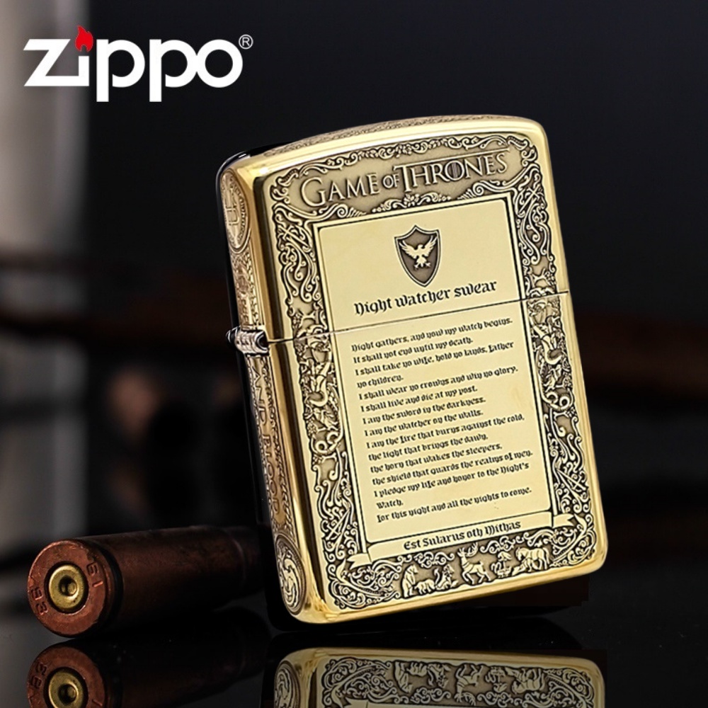 Etching Brass Armor Game of Thrones Zippo Lighter Shopee Malaysia