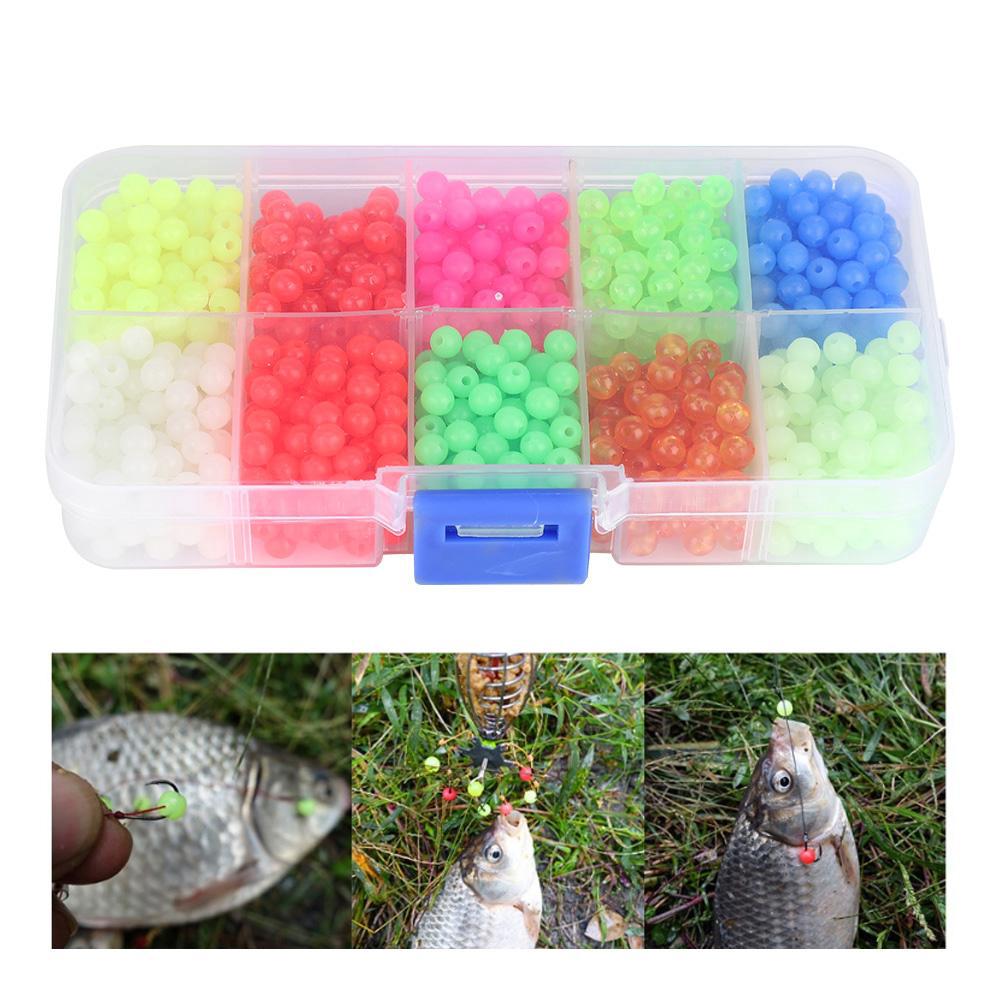 X 3.4m Plastic Useful Oval Shaped Glow In The Dark Luminous Beads fishing Lures 