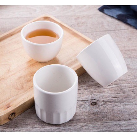 Porcelain Chinese Tea Cup Thick Ceramic Tea Cups Hotel Restaurant Tumbler Cawan Teh Steam Egg Cup 东兴杯 茶杯 半念 直身杯 炖蛋杯 蒸蛋杯