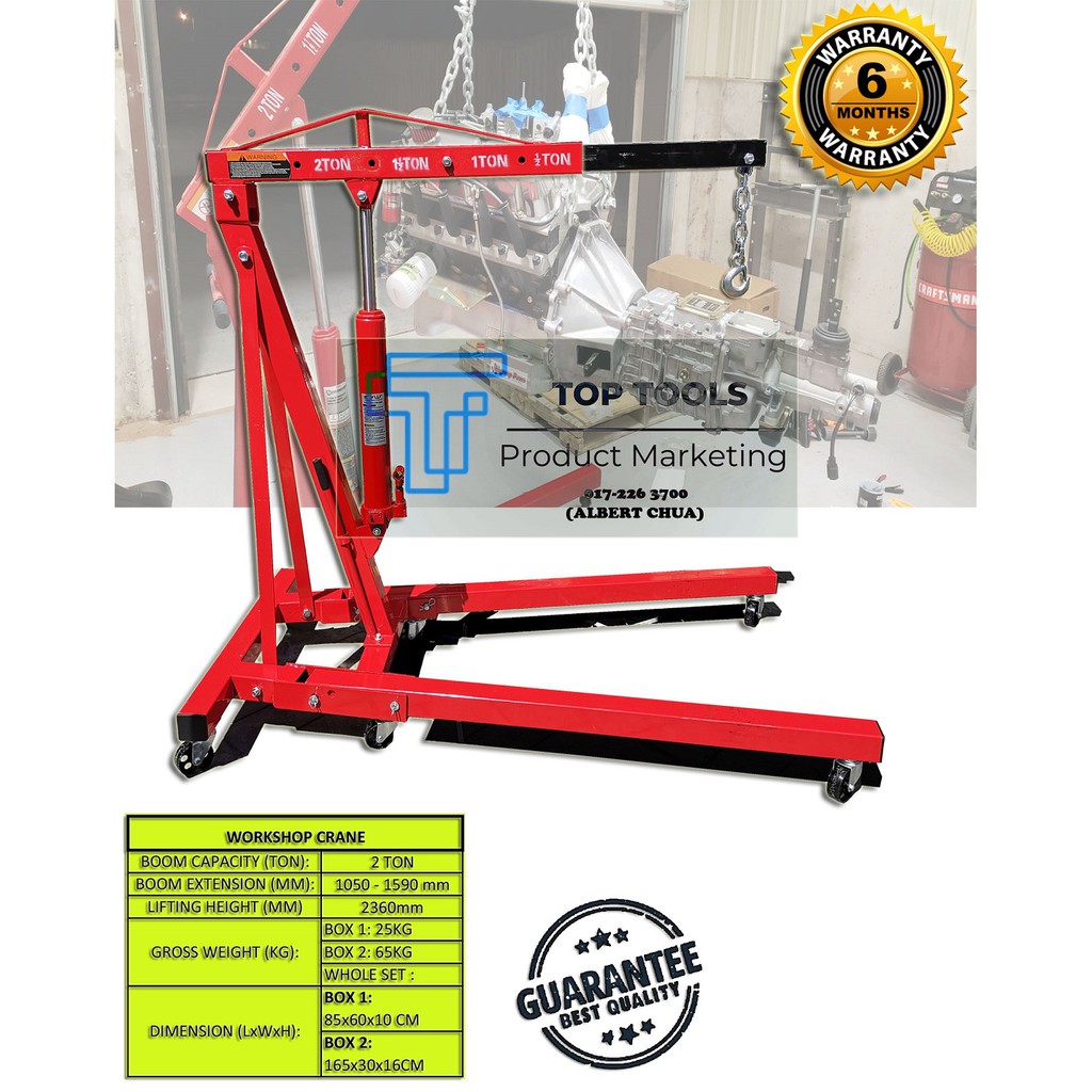 2 Ton 80 KGS Heavy Duty Hydraulic Folding Engine Crane/ Hoist Boom