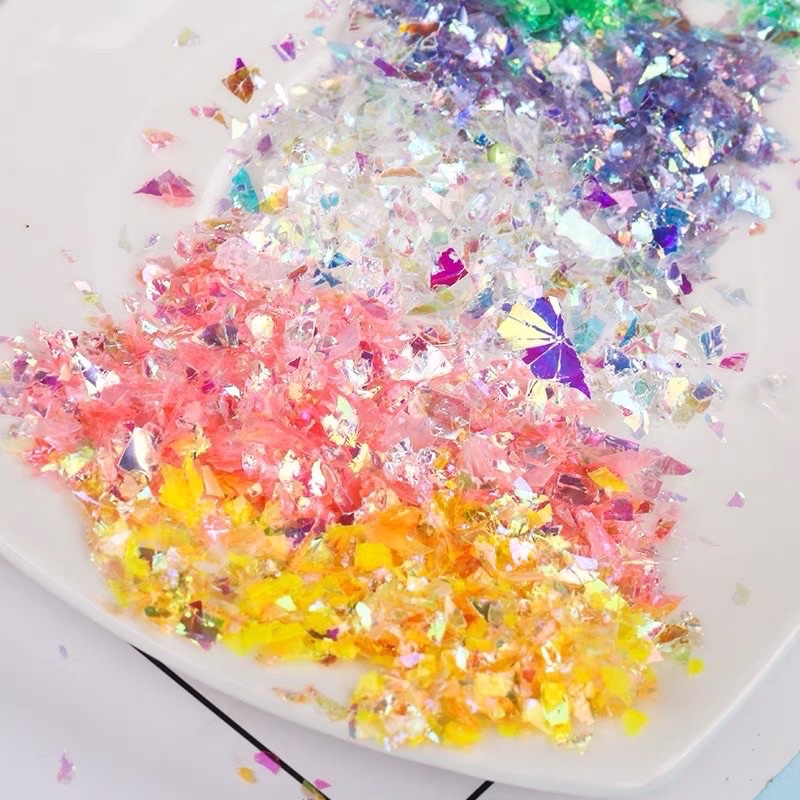 [ready stock] 20ML Rainbow Shiny Sugar Paper Confetti Sprinkles Crystal Flakes Resin Glitters