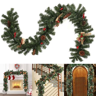 9ft Artificial Christmas Fireplace Garland Wreath Fake Pine Tree Decorate Details about   2.7m 