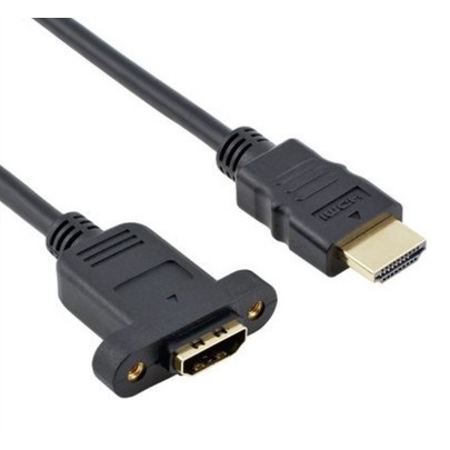 Panel Mount HDMI Cable Male to Female with Mounting