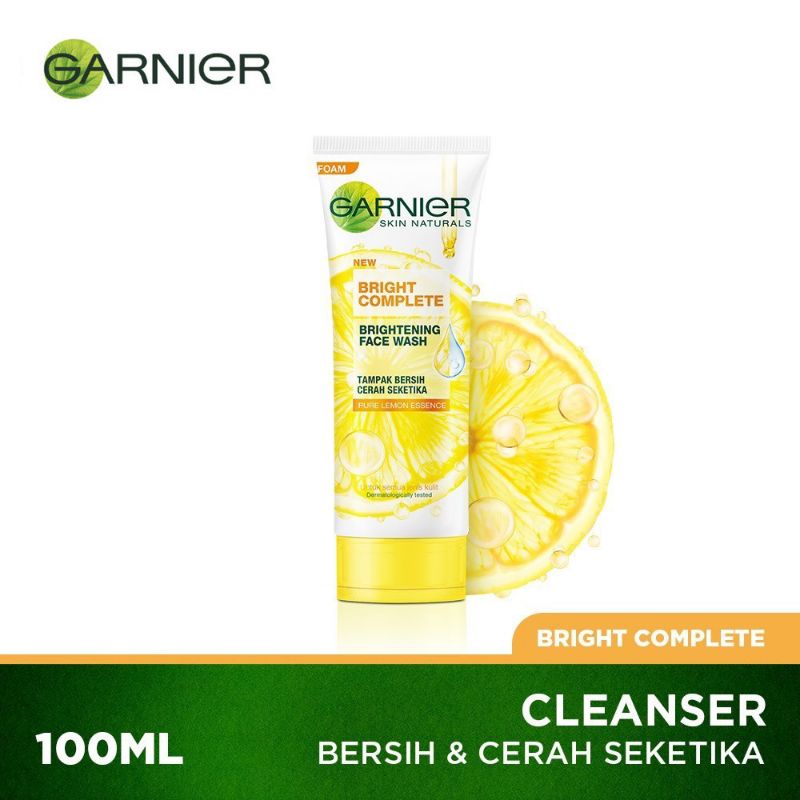 Garnier Lemon Essence Face Wash 100ml in Tube Packaging for Brightening