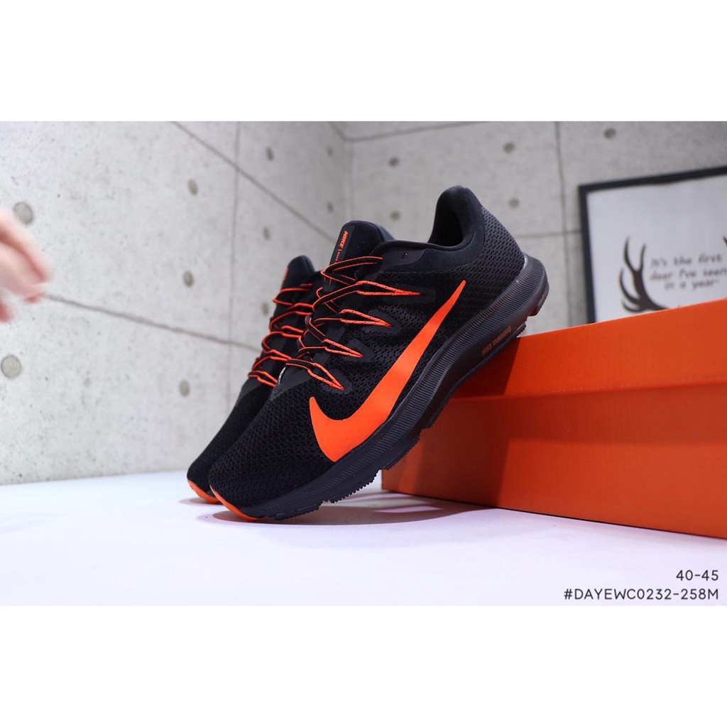 nike quest black and orange