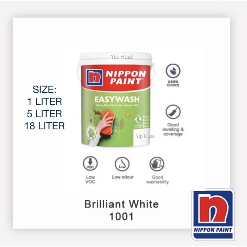 NIPPON PAINT EASYWASH 1L Brilliant White 1001 Shopee Malaysia