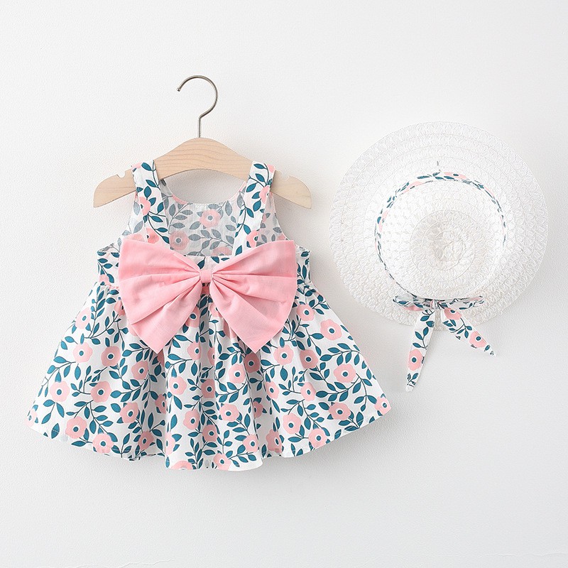 Baby Girl Summer Dress Budak Perempuan Little Cherry Design 夏季女童裙子小樱桃薄款