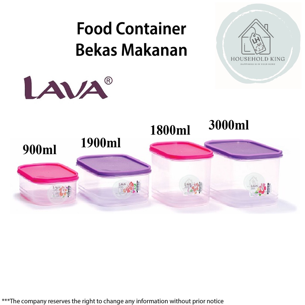 LAVA Food Container/ Food Storage/ Bekas Makanan/ Tupperware | Shopee ...
