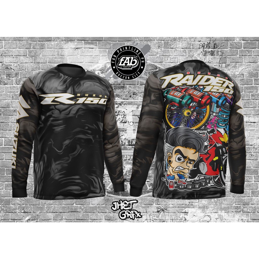 raider 150 suzuki sublimation full motorcycle long sleeve shirt