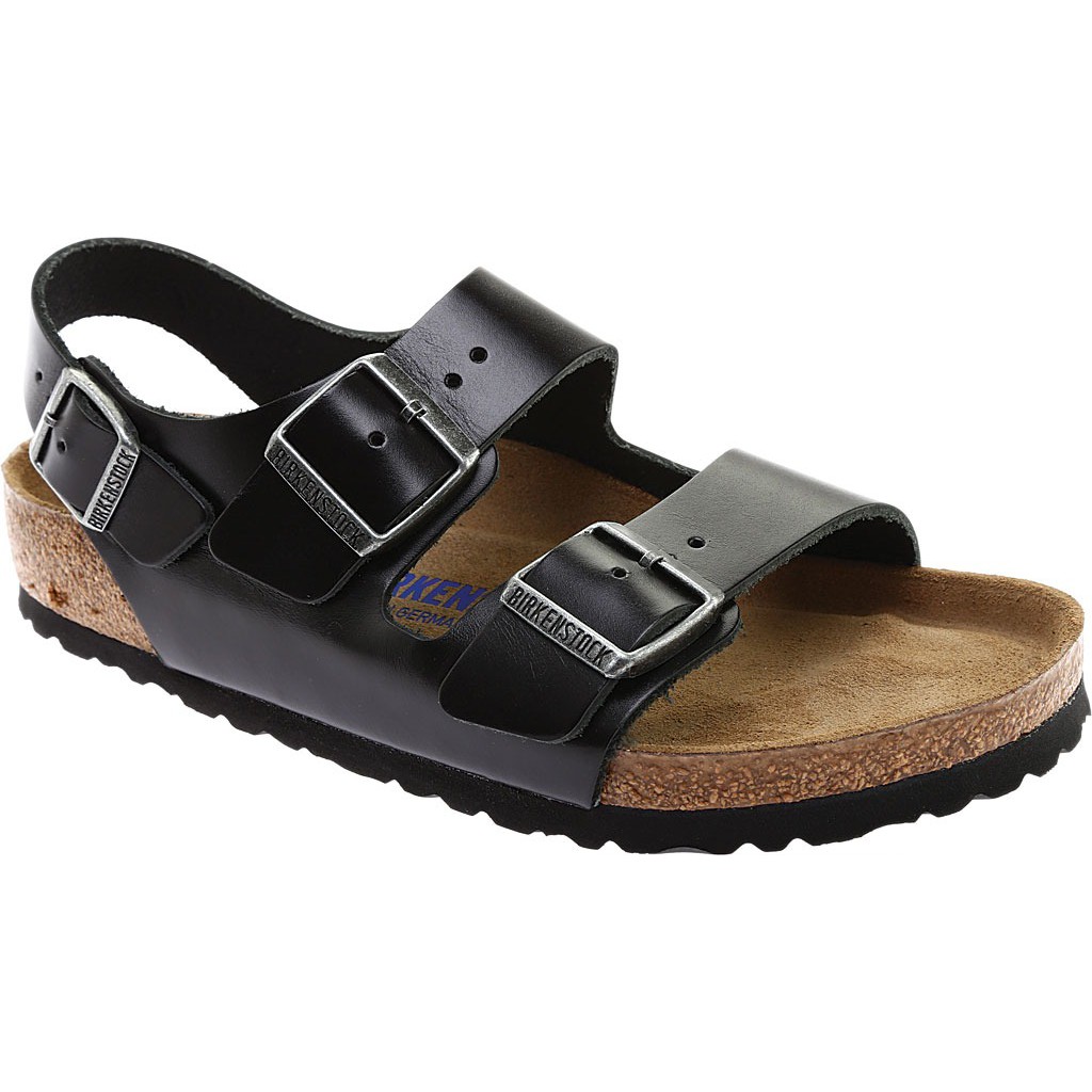 Birkenstock Milano Amalfi Leather With Soft Footbed Black Amalfi ...