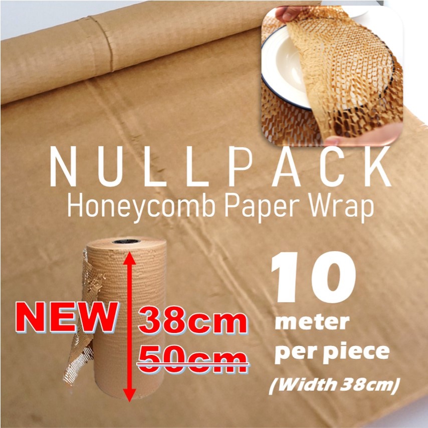 NULLPACK (38cm x 10m) Biodegradable Paper Wrap 80g Kraft