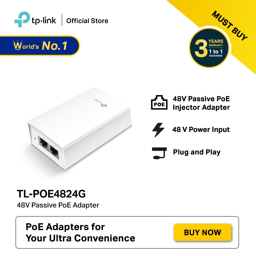 Tp Link Tl Poe4824g 48v Passive Poe Adapter Shopee Malaysia