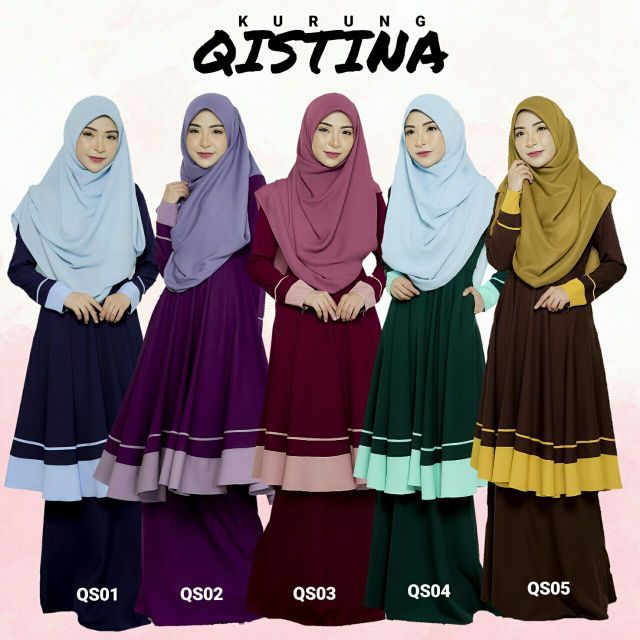  BAJU  KURUNG  LABUH QISTINA  MUSLIMAH 2021 Shopee Malaysia