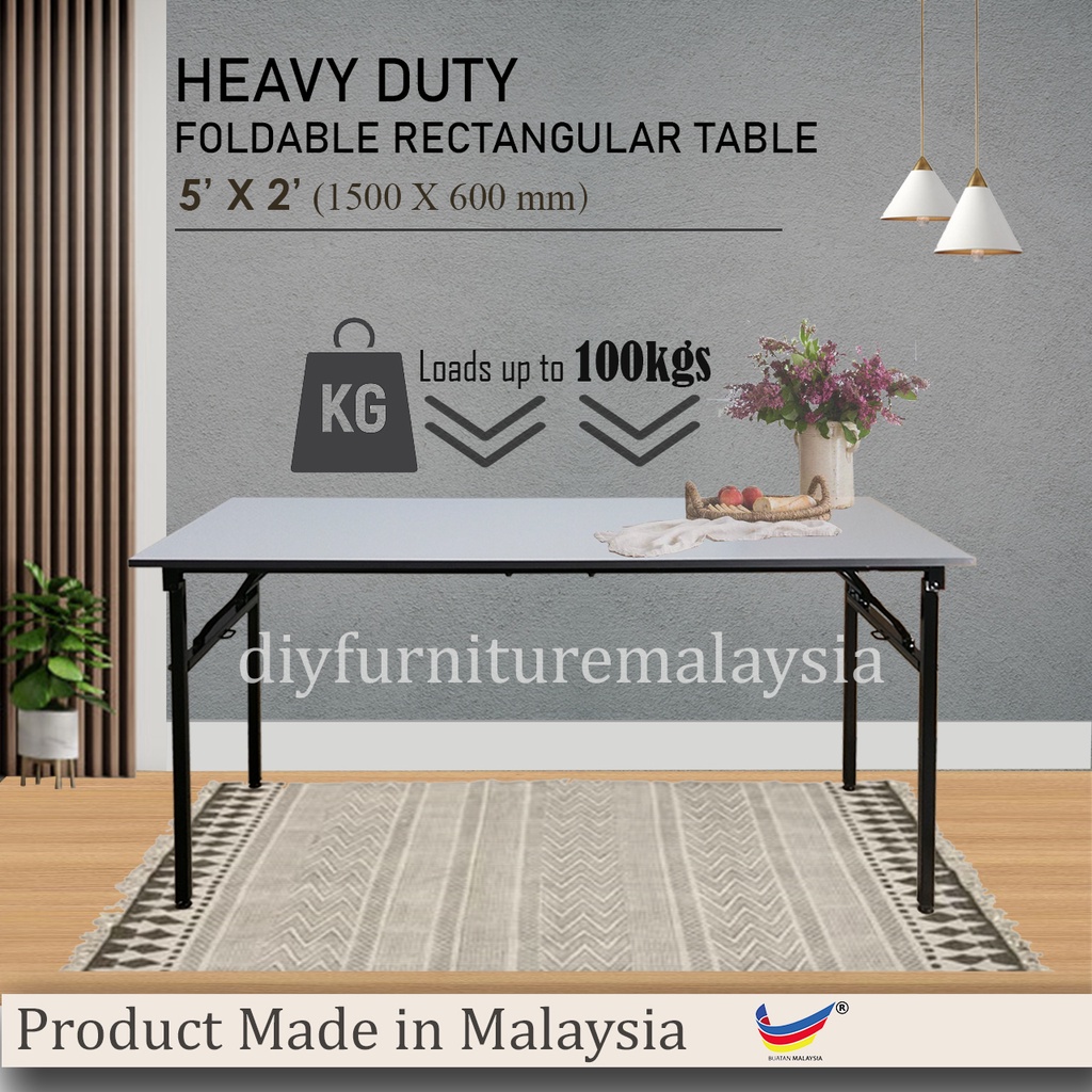 (BULK)Heavy duty Rectangular foldable table 1200w x 600d & 1500w x 600mm Banquet Table