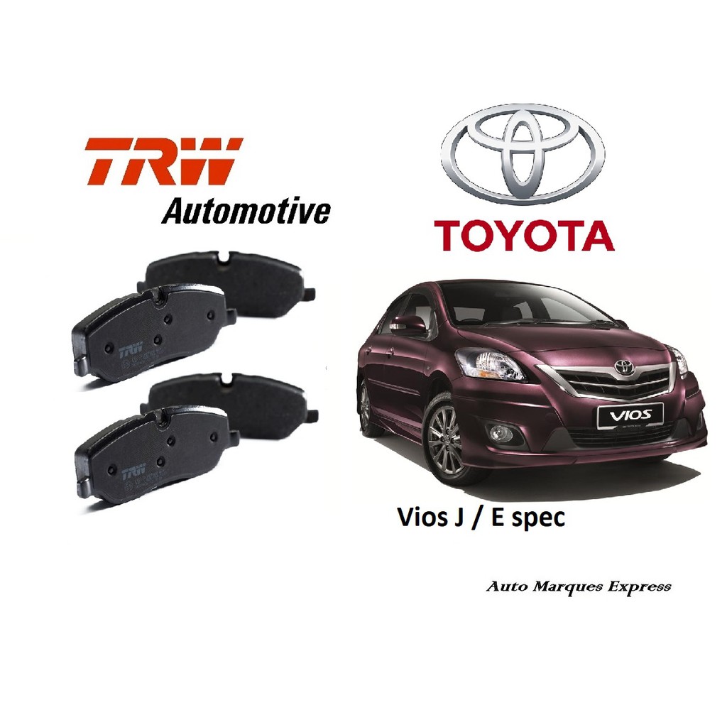Toyota Vios NCP93 Dugong J / E Spec TRW Atec Brake Pad 