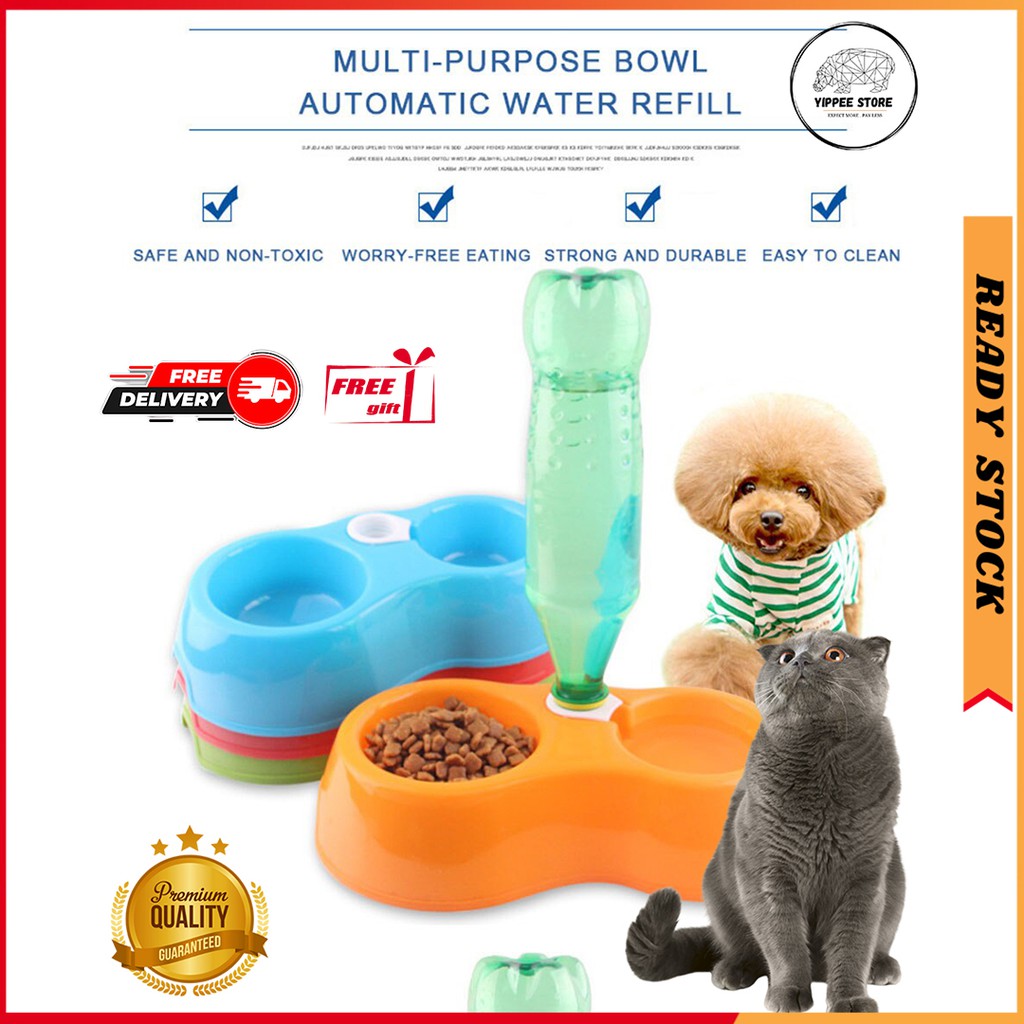 Buy 💥Harga Borong 💥 YIPPEE 2in1 Cats Dogs Pet Bowl Feeder with 