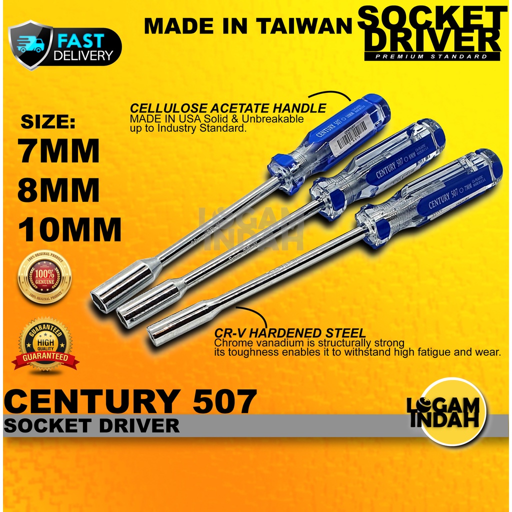 CENTURY HEAVY DUTY SOCKET DRIVER 508 / 7MM /8MM 10MM / BOLT DRIVER