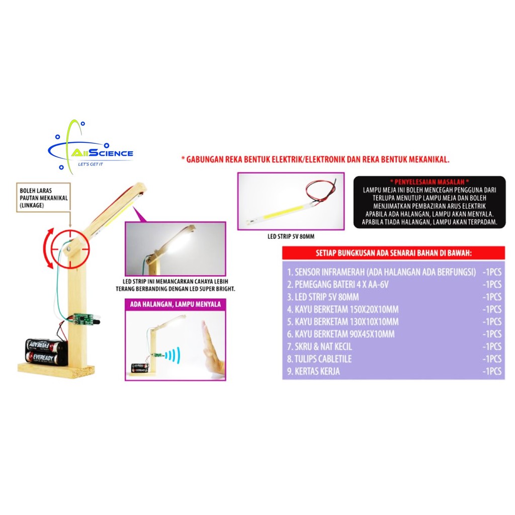 Lampu Meja Automatik Bersensor Inframerah RBT T3