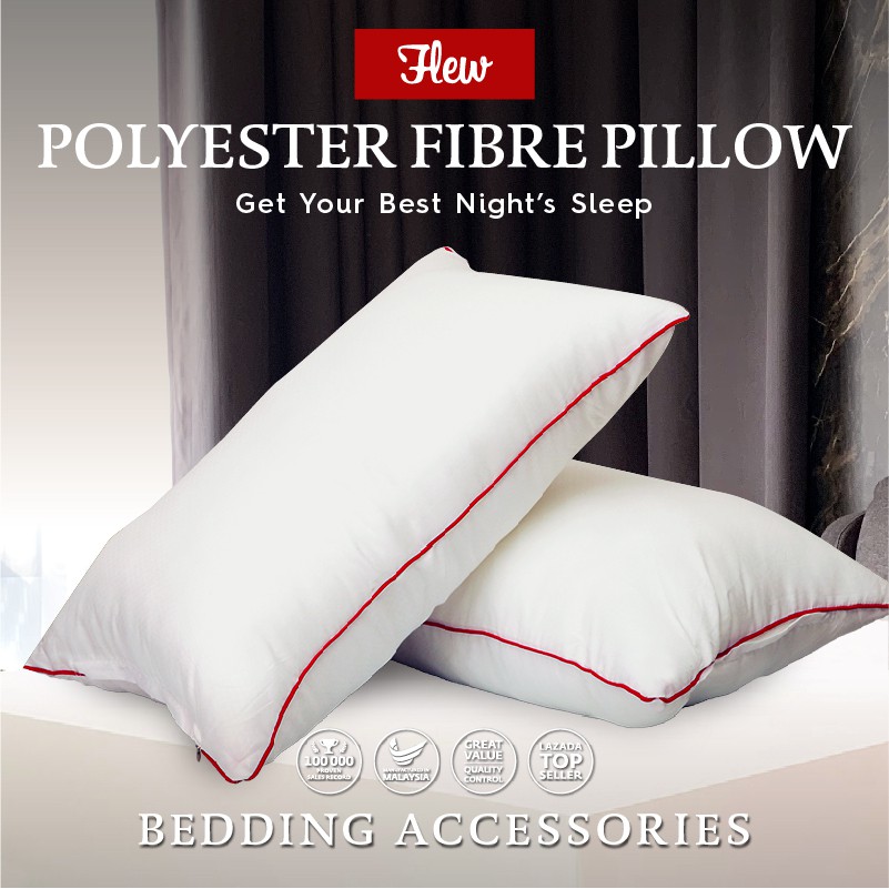 Flew Hotel Premium Pillow 100 Polyester Fibre Pillow with Piping 72cm