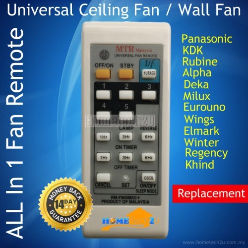 Ceiling Fan Wall Fan Remote For Rubine Deka Kdk Pensonic Elmark Wings Eurouno